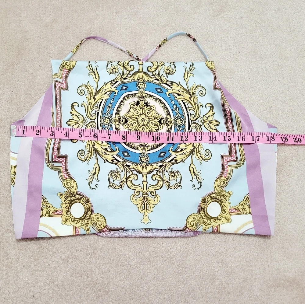 Rachel Zoe Women's Baroque Scarf Print Cowl Neck Camisole Tank Top – Size Large - Picture 5 of 9
